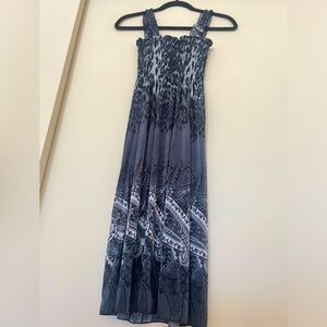 Casual Grey Midi Ruffle Dress